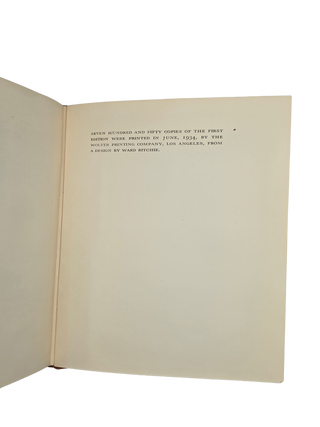 Robinson Jeffers: The Man & His Work. 1934