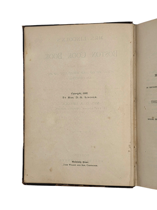 Mrs. Lincoln's Boston Cook Book: What to Do and What Not to Do in Cooking.