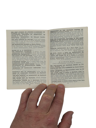 A Catalog of Books: Astrological & Occult circa. 1960