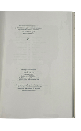 Datura. An Analogy of Esoteric Poesis. Limited and nNmbered Edition . 2010