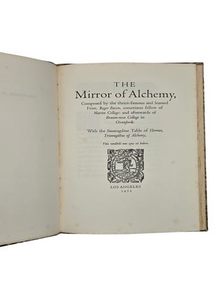 The Mirror of Alchemy. 1975 Fine-Press[183 of 250 copies