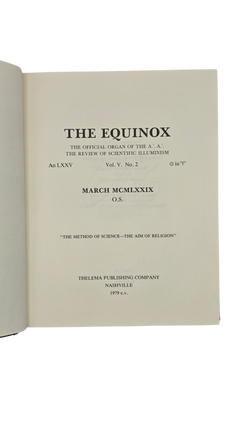 The Equinox: The Official Organ of the A∴A∴, The Review of Scientific Illuminism, Volume V, Number 2 1979, First Edition, Deluxe Edition No. 100 of 200, Signed