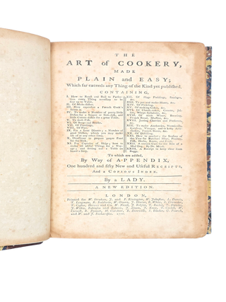 The Art of Cookery, Made Plain and Easy 1770. Hannah Glasse.