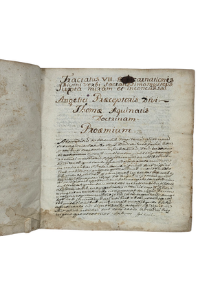 18th-CENTURY MANUSCRIPT ON THE MYSTERY OF THE INCARNATION ACCORDING TO THE DOCTRINE OF THOMAS AQUINAS