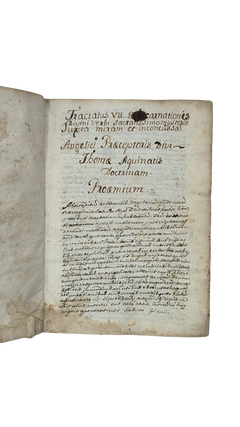18th-CENTURY MANUSCRIPT ON THE MYSTERY OF THE INCARNATION ACCORDING TO THE DOCTRINE OF THOMAS AQUINAS