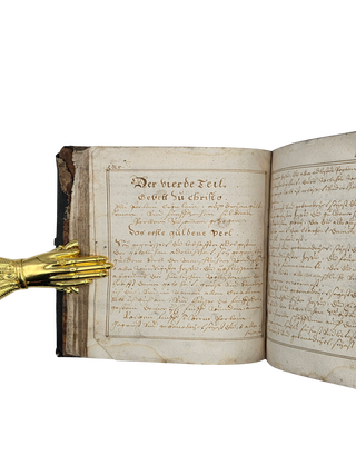 17th Century German Catholic Devotional Manuscript with St. Gertrude, Mary Magdalene, Passion, Wound and Marian Devotions