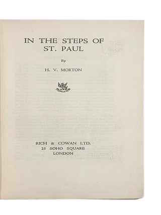 In the Steps of St. Paul. 1936. With Rare Slipcase.