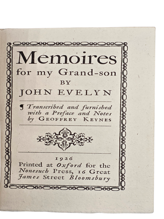 Memoires for my Grand-son 1926
