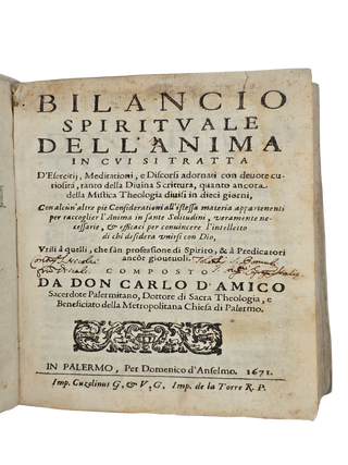 Bilancio Spirituale dell’Anima – 1671